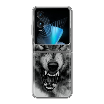 Пластиковый чехол на Infinix Zero Flip с принтом Волк Пластиковый чехол на Infinix Zero Flip с принтом Волк