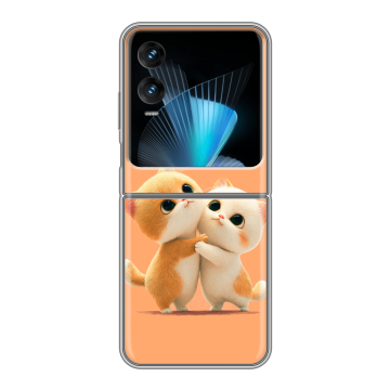 Пластиковый чехол на Infinix Zero Flip с принтом Милые котики Пластиковый чехол на Infinix Zero Flip с принтом Милые котики