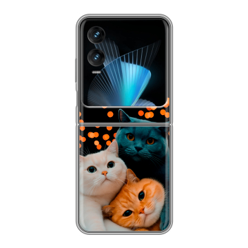 Пластиковый чехол на Infinix Zero Flip с принтом Кошки Пластиковый чехол на Infinix Zero Flip с принтом Кошки