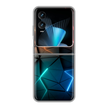 Пластиковый чехол на Infinix Zero Flip с принтом Абстракция неон