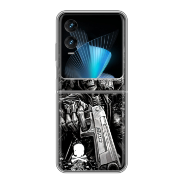 Пластиковый чехол на Infinix Zero Flip с принтом Скелет Пластиковый чехол на Infinix Zero Flip с принтом Скелет