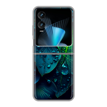 Пластиковый чехол на Infinix Zero Flip с принтом Листья Пластиковый чехол на Infinix Zero Flip с принтом Листья
