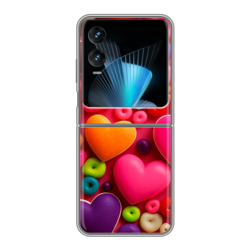 Пластиковый чехол на Infinix Zero Flip с принтом Сердечки Пластиковый чехол на Infinix Zero Flip с принтом Сердечки