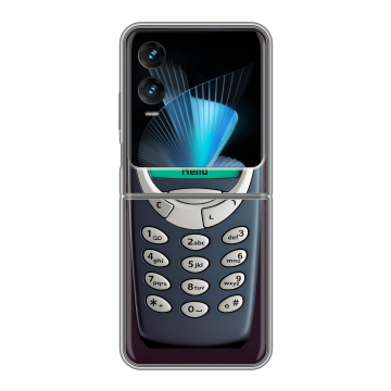 Пластиковый чехол на Infinix Zero Flip с принтом Старый телефон