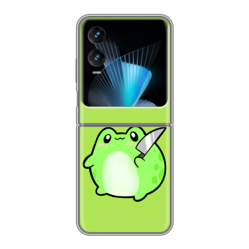 Пластиковый чехол на Infinix Zero Flip с принтом Лягушенок