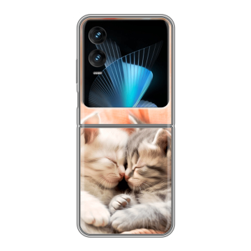 Пластиковый чехол на Infinix Zero Flip с принтом Котята Пластиковый чехол на Infinix Zero Flip с принтом Котята