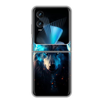 Пластиковый чехол на Infinix Zero Flip с принтом Волк ночной Пластиковый чехол на Infinix Zero Flip с принтом Волк ночной