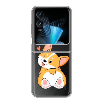 Пластиковый чехол на Infinix Zero Flip с принтом Корги