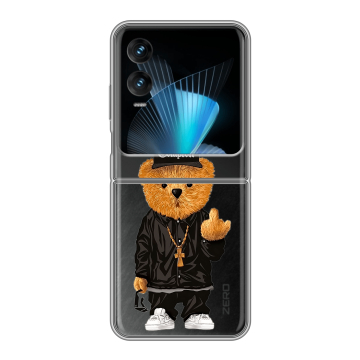Пластиковый чехол на Infinix Zero Flip с принтом Плюшевый медведь
