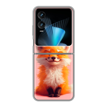 Пластиковый чехол на Infinix Zero Flip с принтом милая лиса