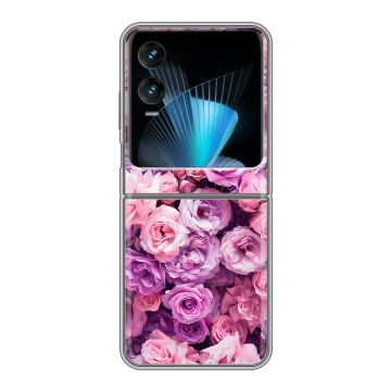 Пластиковый чехол на Infinix Zero Flip с принтом лавандовые розы Пластиковый чехол на Infinix Zero Flip с принтом лавандовые розы