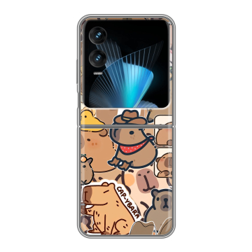 Пластиковый чехол на Infinix Zero Flip с принтом капибара Пластиковый чехол на Infinix Zero Flip с принтом капибара