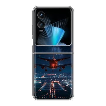 Пластиковый чехол на Infinix Zero Flip с принтом самолет