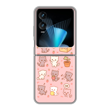 Пластиковый чехол на Infinix Zero Flip с принтом Hello Kitty Хелоу Кити Пластиковый чехол на Infinix Zero Flip с принтом Hello Kitty Хелоу Кити