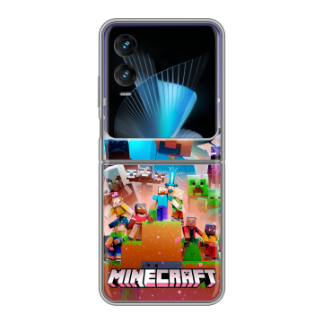 Пластиковый чехол на Infinix Zero Flip с принтом Майнкрафт Minecraft