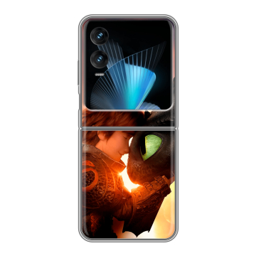 Пластиковый чехол на Infinix Zero Flip с принтом Как приручить дракона Пластиковый чехол на Infinix Zero Flip с принтом Как приручить дракона