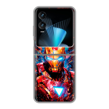 Пластиковый чехол на Infinix Zero Flip с принтом Железный человек Ironman