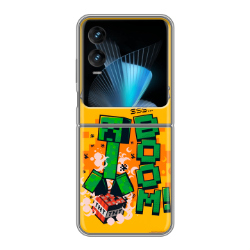Пластиковый чехол на Infinix Zero Flip с принтом Майнкрафт Minecraft