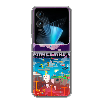 Пластиковый чехол на Infinix Zero Flip с принтом Майнкрафт Minecraft