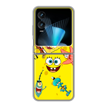 Пластиковый чехол на Infinix Zero Flip с принтом Спанч боб Спанчбоб Пластиковый чехол на Infinix Zero Flip с принтом Спанч боб Спанчбоб