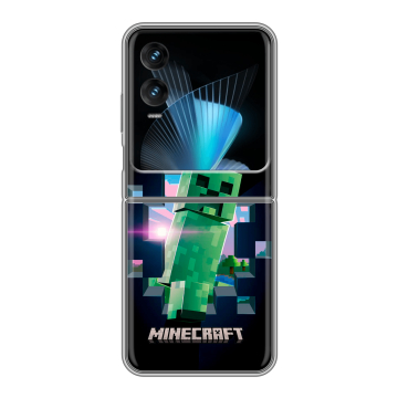 Пластиковый чехол на Infinix Zero Flip с принтом Майнкрафт Minecraft