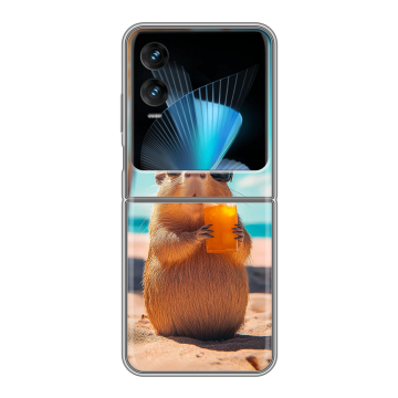 Пластиковый чехол на Infinix Zero Flip с принтом Капибара Пластиковый чехол на Infinix Zero Flip с принтом Капибара
