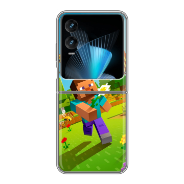 Пластиковый чехол на Infinix Zero Flip с принтом Майнкрафт Minecraft Пластиковый чехол на Infinix Zero Flip с принтом Майнкрафт Minecraft