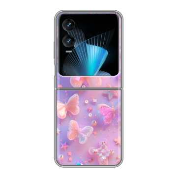 Пластиковый чехол на Infinix Zero Flip с принтом Бабочки Пластиковый чехол на Infinix Zero Flip с принтом Бабочки