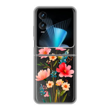 Пластиковый чехол на Infinix Zero Flip с принтом Цветы Пластиковый чехол на Infinix Zero Flip с принтом Цветы