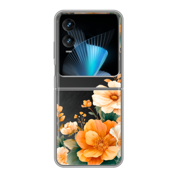 Пластиковый чехол на Infinix Zero Flip с принтом Цветы принт Пластиковый чехол на Infinix Zero Flip с принтом Цветы принт