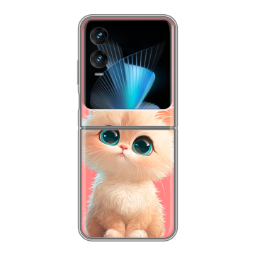 Пластиковый чехол на Infinix Zero Flip с принтом Розовый котенок Пластиковый чехол на Infinix Zero Flip с принтом Розовый котенок