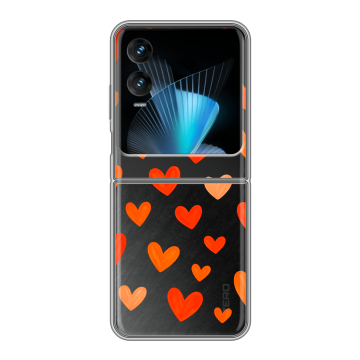 Пластиковый чехол на Infinix Zero Flip с принтом Сердечки Пластиковый чехол на Infinix Zero Flip с принтом Сердечки