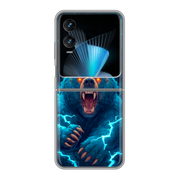 Пластиковый чехол на Infinix Zero Flip с принтом Медведь Пластиковый чехол на Infinix Zero Flip с принтом Медведь