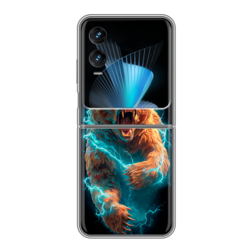 Пластиковый чехол на Infinix Zero Flip с принтом Медведь Пластиковый чехол на Infinix Zero Flip с принтом Медведь