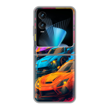 Пластиковый чехол на Infinix Zero Flip с принтом Тачки Пластиковый чехол на Infinix Zero Flip с принтом Тачки