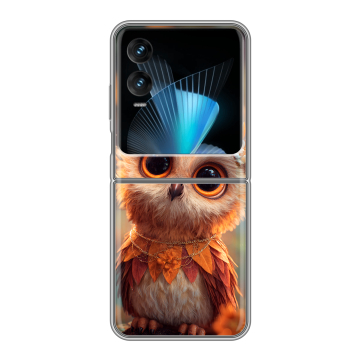 Пластиковый чехол на Infinix Zero Flip с принтом Милая сова Пластиковый чехол на Infinix Zero Flip с принтом Милая сова