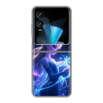 Пластиковый чехол на Infinix Zero Flip с принтом Холодное сердце Frozen