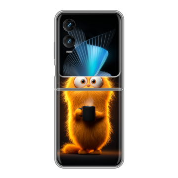 Пластиковый чехол на Infinix Zero Flip с принтом Смешной кот