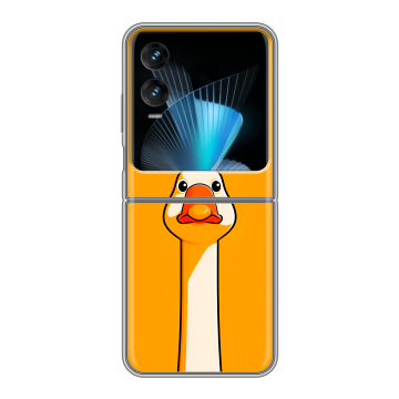Пластиковый чехол на Infinix Zero Flip с принтом Смешная утка Пластиковый чехол на Infinix Zero Flip с принтом Смешная утка