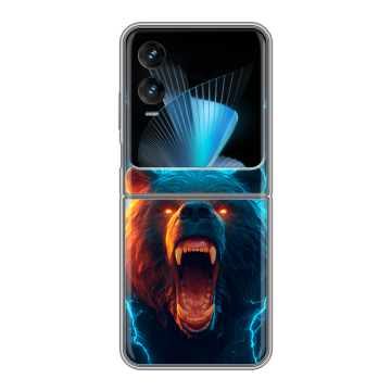 Пластиковый чехол на Infinix Zero Flip с принтом Медведь Пластиковый чехол на Infinix Zero Flip с принтом Медведь