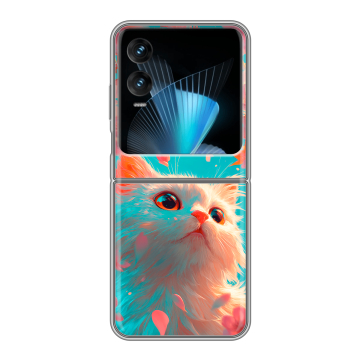 Пластиковый чехол на Infinix Zero Flip с принтом Красивый кот Пластиковый чехол на Infinix Zero Flip с принтом Красивый кот
