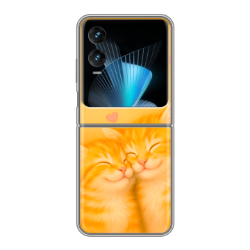 Пластиковый чехол на Infinix Zero Flip с принтом Милые котята