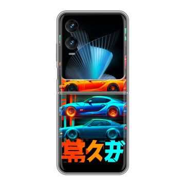 Пластиковый чехол на Infinix Zero Flip с принтом машины тачки Пластиковый чехол на Infinix Zero Flip с принтом машины тачки