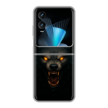 Пластиковый чехол на Infinix Zero Flip с принтом Волк Пластиковый чехол на Infinix Zero Flip с принтом Волк