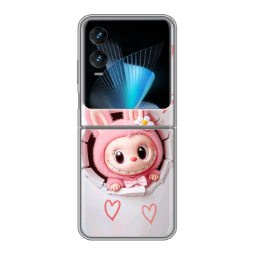 Пластиковый чехол на Infinix Zero Flip с принтом Labubu Лабубу Пластиковый чехол на Infinix Zero Flip с принтом Labubu Лабубу