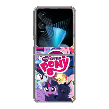 Пластиковый чехол на Infinix Zero Flip с принтом My little pony Дружба чудо Пластиковый чехол на Infinix Zero Flip с принтом My little pony Дружба чудо