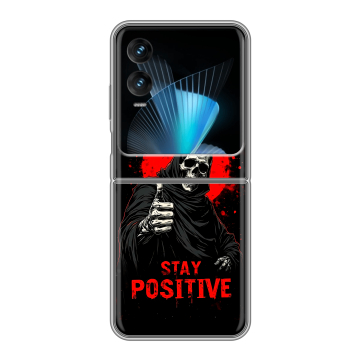 Пластиковый чехол на Infinix Zero Flip с принтом смешной скелет Пластиковый чехол на Infinix Zero Flip с принтом смешной скелет