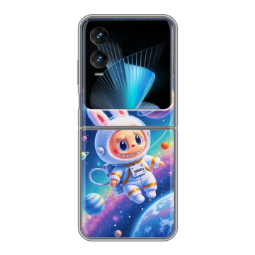Пластиковый чехол на Infinix Zero Flip с принтом Labubu Лабубу