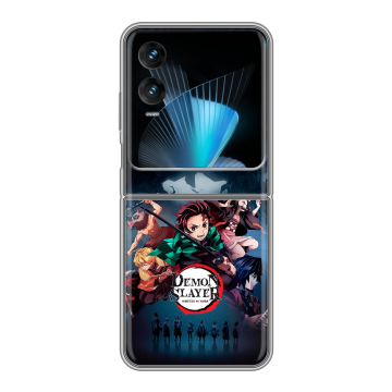 Пластиковый чехол на Infinix Zero Flip с принтом Demon Slayer Клинок рассекающий демонов Пластиковый чехол на Infinix Zero Flip с принтом Demon Slayer Клинок рассекающий демонов