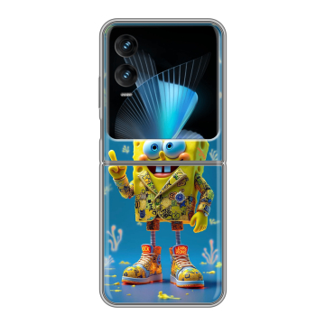 Пластиковый чехол на Infinix Zero Flip с принтом Спанч боб Спанчбоб
